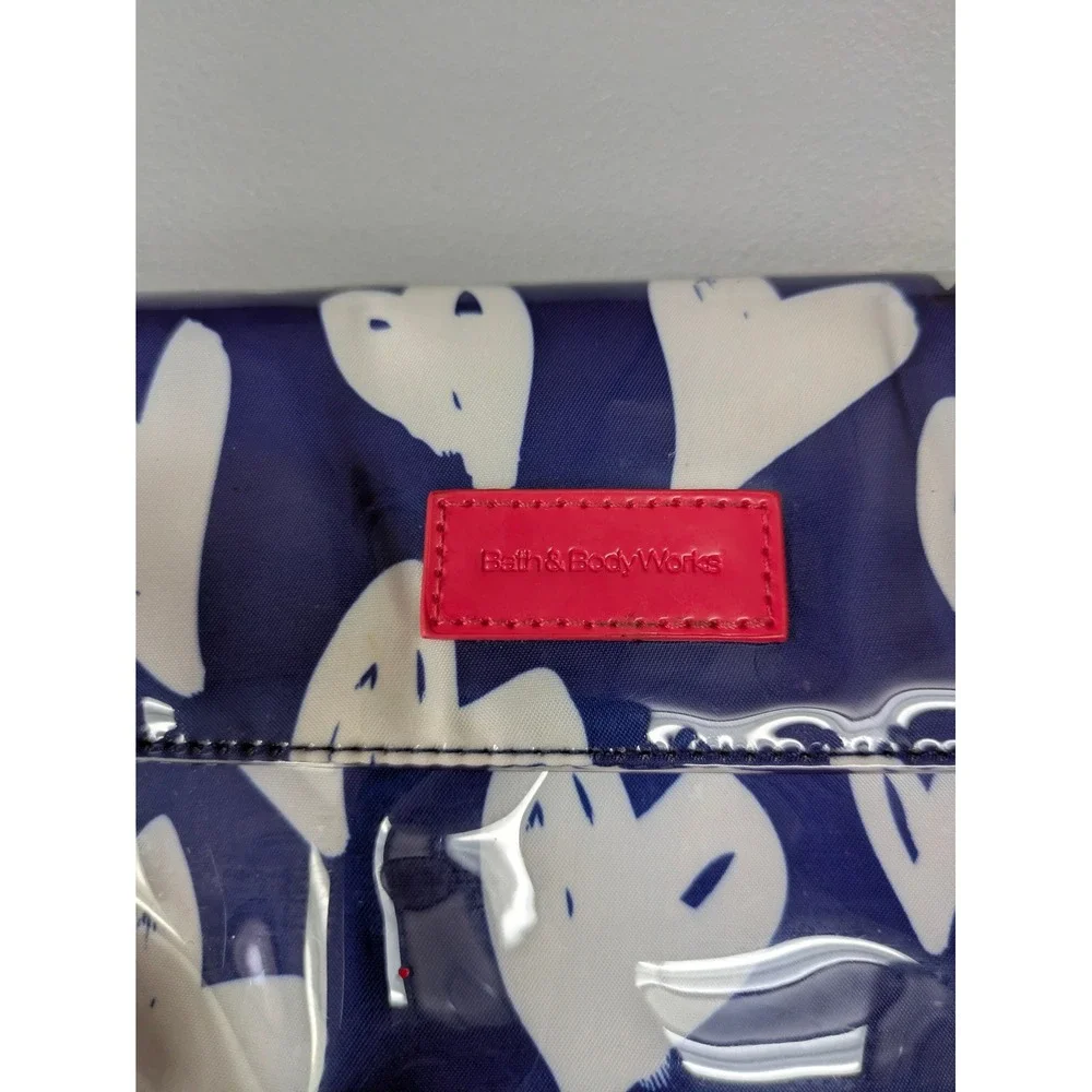 Preppy Toiletry Bag‎ Bath & Body Works OS Heart Print Blue Pink Cosmetic Case